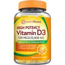 Legens oppskrifter vitamin D3 5000IU, immunstøtte for bein, tenner og immunfunksjon, ikke-GMO, Ingen gelatin, gluten eller soya, 120 vegetariske softgels