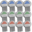 Lice Comb - (pakke med 12) Hovedlus behandling som er individuelt pakket profesjonell rustfritt stål Louse og Nit Combs fjerner egg med avrundede tips for komfort