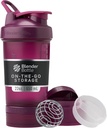 BlenderBottle Shaker flaske med pilleorganisator og lagring for proteinpulver, klassisk V2 ProStak System, 22-Ounce, Plum