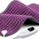 Oppvarming pad XXXL for rygg smertelindring, ekstra store oppvarmet pad for hals/shoulders/Legs/Knees/Feet/Cramps, bursdag mødre dag gaver for mamma kvinner bestemor henne, 6 varmeinnstillinger, Auto-Off, 17"x33"