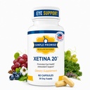 Enkel løfte - Xetina 20TM Lutein og Zeaxanthin kosttilskudd - Viktig støtte for øyehelse med vitaminer E, Eyebright, Sink, Grape Seed Extract, Rutin & Bilberry - 60 kapsler