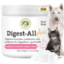 Wholistic Pet Organics Probiotika for hunder med Digestive Enzymer & Prebiotic Fiber - 2 Oz - Daglig Cat & Hunde Probiotika for Digestive Helse, Anti diarrea & Gut Støtte - Naturlig pulver Supplement