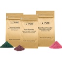 PURE ORIGINAL INGREDIENTS BET Root, Spirulina og Acai pulver Bundle, forskjellige størrelser, ikke GMO, Herbal kosttilskudd