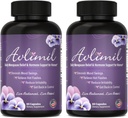 Avlimil® Hormon Balance & Menopause | Relief fra Mood Swings, Hot Flashes, Natt Sweats og Irritabilitet - Isoflavones, Black Cohosh, bringebær, Valerian, Sage, Rød Clover, Lemon Balm - 2 måneder