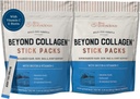 Levende bevisst Beyond Collage Peptides Powder Unflavored Packets-Hydrolysert Collage Powder-Hair Skin Nail & Felles Support- Multi Type kollagen kosttilskudd for kvinner og menn 30 Pack (2pk)