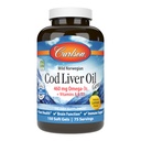 Carlson - Cod Liver Oil Gems, 460 mg Omega-3s, Plus vitaminer A og D3, Wild Caught Norsk Arktisk Cod Liver Oil, Sustainablely Sourced Nordic Fish Oil Capsules, Lemon, 150 Softgels