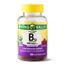 Spring Valley Voksen Gummy vitamin B12, Metabolisme støtte, naturlig frukt flavor, 100 gummier