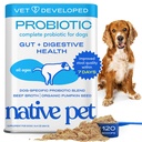 Native Pet Probiotika for hunder - Hundeprobiotika pulver for Digestive Helse, Gut Support, & Immune Boost - Vet-formulert pulver for maksimal potens med Digestive Enzymer & Prebiotika - 120 Scoops
