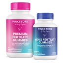 Pink Stork Fertilitet Gummies for kvinner og menn - Prenatal Conception Support - Inositol, COq10, Folat - Hormonal Balance