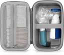 Astma Inhaler Case Bærbar Nebulizer og Spacer-lagring for barn og voksne - Reisebærende tilfelle for masker, innhalerholder (GREY)
