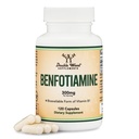 Benfotiamin 300mg Servings (Tredje part testet, 120 kapsler, 150mg per cap) Ikke-GMO, å øke Thiamine B1 nivåer (Mer absorberbar enn Thiamin, fettløselig) ved dobbel tre