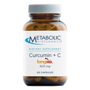 Metabolsk vedlikehold Curcumin + C - Longvida + vitamin C Forbedret Curcumin Supplement for hjernefunksjon og felles mobilitet (60 kapsler)
