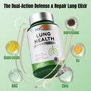 Lung Health, Herbal Quercetin & NAC, Pust støtte, Lung Cleanse, vitamin C, sink, GMP, laget i USA 60 kapsler