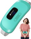 CooCoCo Bærbar oppvarmingspade for periodens kramper, Cordless Waist Belt for Menstrual Cramp Relief, 3S rask varmepade med 4 varmenivå og 4 vibrasjonsmoduser, gaver for kvinner jente, grønn