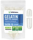 XPRS Nutra Størrelse 5 tomme kapsler - 100 tell Clear Meget små tomme gelatinkapsler - piller DIY Capsule Fylling - Fyllbare piller Gel Caps for Do-It-Selv vitamintilskudd