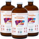 LIQUIDHEALTH Mega Energy Methylated B-Complex, voksen flytende vitamin Supplement - Øk energi, lindre stress og tretthet, immunstøtte, hjerte og gut helse - laget i USA, vegansk, sukkerfri (3 pakke)
