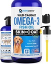 Omega 3 Fiskeolje for hunder - Bedre enn lakseolje - Hunde Fish Oil Supplement for å redusere shedding og kløe - støtter ledd, hjerne og hjerte helse - Hud og Coat Supplement - flytende fiskeolje