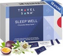 Sleep Well | Støtter Jet Lag Relief for reisende | Melatonin 1 mg, Passionflower ekstrakt & vitaminer | Naturlig søvnstøtte for reisende | Fast-Acting | 10 Sticks