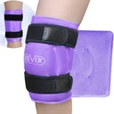 REVIX XL Knee Ice Wrap rundt hele kneet, Gel Ice Pack for Muscle Ache, kald pakke for å redusere nedslående og fremme fleksibilitet, myke Plush-belysninger, lilla