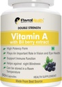 Eterna.l-helse Vitamin A (Dobbel styrke) med bilbærekstrakter og Retinyl Palmitat ekstrakter - høy potensform - støtter sunn visjon og immunsystem og sunn vekst - 90 Vegkapsler