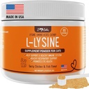 iHeartCats L-Lysine for katter - immun- og respirasjonstilskudd for katter - Katt Sneezing & Runny Nese Relief - L-Lysine pulver med Cat Nip - Kylling & Salmon Flavor