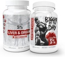 5% Ernæring 2-stakk Lever & Organ Defender med NAC + BiggerByTheDay Lever, Nyre, og hjerte støtte + anabole muskelbygger, Hardcore Lean Mass Gainer med Turkesteron, HICA, L-Leucine