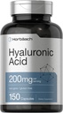 Horbäach Hyaluronsyre Supplement | 200 mg | 150 kapsler | Ikke-GMO og Glutenfri Supplement