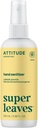 ATTITUDE hånd sanitator Spray, EWG Verifisert, dreper Germs & Bakterier, Vegan & Plant-basert, trygt for voksne og barn, sitronblader Sent, 3,38 Fl Oz (sprayflaske)