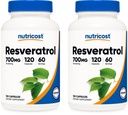 Nutricost Resveratrol 700mg; 120 Grønnsaker kapsler - 50% Trans-Resveratrol (2 flasker)