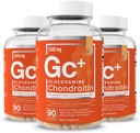 Essensielle elementer Glukosamine Chondroitin MSM Boswellia Serrata Hyaluronsyre Supplement felles støtte Antioksidant Supplement for fleksibilitet - 270 kapsler (3 pakke)