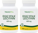 NaturesPlus Egg Yolk Lecitin - 600 mg, 180 kapsler - Pakke med 2 - soya gratis, glutenfri - 180 Total Services