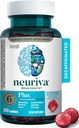 NEURIVA Plus Brain Supplement for hukommelse, fokus og konsentrasjon + Kognitiv funksjon med vitaminer B6 & B12 og klinisk testet nootropics fosfatydyderin og nevrofaktor, 50ct Strawberry Gummies