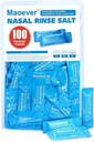 Neti Pot Salt Packets - 100 Individuelt innpakkede saltpakker for Nasal Vaske | Neti Pot Refill Kit | Effektiv Nasal Irrigasjon | Sinus Care | Nasal rengjøringsløsning