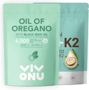 Oregano Capsules & vitamin D30000 iu Plus K2 (MK-7) 200 mhg, 300 kokosolje mykegels