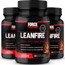 FORCE FACTOR LeanFire, 3-Pack, Pre Workout Energy piller med grønn te ekstrakt og kaffe for å øke energi, bygge lean muskel, forbedre atletisk ytelse og forbedre fokus, 90 kapsler