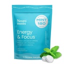 NeuroGum Energi Koffein mynter (180 stykker) - Sukker Gratis med L-theanin + Naturlig Koffein + Vitamin B12 & B6 - Nootropisk energi og fokus Supplement for kvinner og menn - Keto & Vegan, Peppermynte Flavor