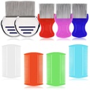 LABOTA 9 stk Lice Combs, Flea Combs, Hair Comb dobbel Sided Fine Tann Combs, fjerning Dandruff Comb med metall tenner, rustfritt stål Louse og Nit Comb for hodelus behandling