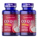 Puritan Pride Coenzym CoQ10 100mg, Kosttilskudd for hjerte helse, blodtrykk, oral gum helse, og sunn aldring støtte, 240 Rapid release Softgels, 2-pakke