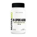 NutraBio R-Lipoic Acid Supplement, 200 mg - Aktiv Stabilisert R-ALA Supplement-optimert Alfa Lipoic Acid Formula for bedre absorpsjon til å støtte helse og velvære- 60 kapsler