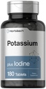 Horbäach Kaliumkloride Supplement | Plus jodin | 180 Vegetariske tabletter | Ikke-GMO og Glutenfri