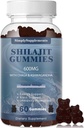 Shilajit Gummies med Ashwagandha og chaga for menn og kvinner - Shilajit Supplement med Trace Minerals & Fulvic Acid for energi og immunitetsstøtte, 60 Gummies