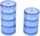SUPVOX 1 sett sylinder stabbar pille boks runde ukentlig pille container tilfelle dispenser for og medisinering (blå)