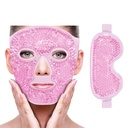 ZNÖCUETÖD Face Eye Mask Ice Pack for å redusere puffiness, poser under øynene, puffy mørke sirkler, migraine, Hot/Kold pakke med myk Plush støtte (Pink-(1*Eye Mask + 1 * Face Mask))