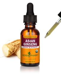 Herb Pharm Asian (Panax) Ginseng flytende glyceritt for energi og utholdenhet, alkoholfri glyceritt, 1 Oz