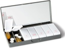PORT X POLISH Designer ukentlig pille Box Arrangør (Enkelt 1X daglig, Charcoal Gray) | Kompakt, stilig 7-dagers vitamin Supplement Case | Søt bærbare Mini reise medisin Carrier | BPA-fri pilleboks Caddy