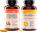 NatureWise Curcumin Turmeric 750mg & vitamin D3 1000iu for felles, bein, immunstøtte [90 count, 360 count]