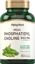 Piping Rock Fosfatidyl Choline Supplement | 840mg | 90 Softgels | fra Soy Lecithin | Ikke-GMO, Glutenfri