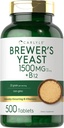 Carlyle Brewers Yeast Tabletter med vitamin B12 | 1500 mg | 500 greve | Ikke-GMO & Vegetarisk Supplement