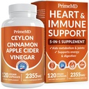 5-i-1 Ceylon Cinnamon Capsules 2355mg - Ceylon Cinnamon og Apple Cider Vinegar med Turmeric, Panax Ginseng, Cinnamon og Bioperine, 120 ct