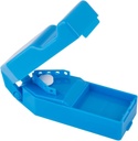 EZY DOSE Piller og Splitter med Dispenser, Kutt piller, Vitaminer, Tabletter, Rustfritt stål Blade, Reisestørrelse, trygt kutt piller og vitaminer, lett å bruke, Farge May Vary, BPA Gratis